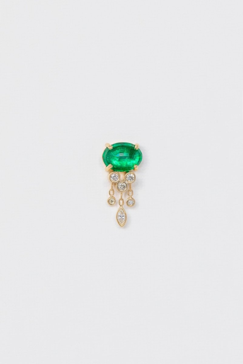 Celine Daoust Emerald & Diamond Jellyfish Earrings