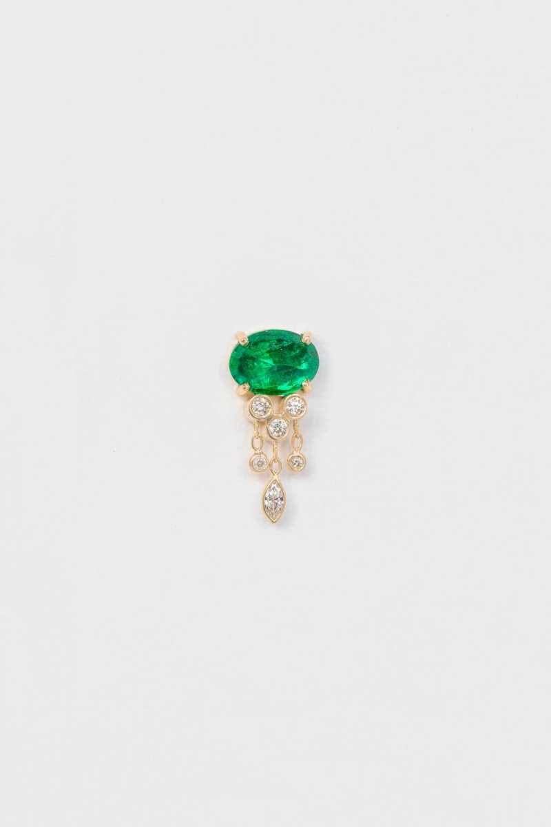 Celine Daoust Emerald & Diamond Jellyfish Earrings