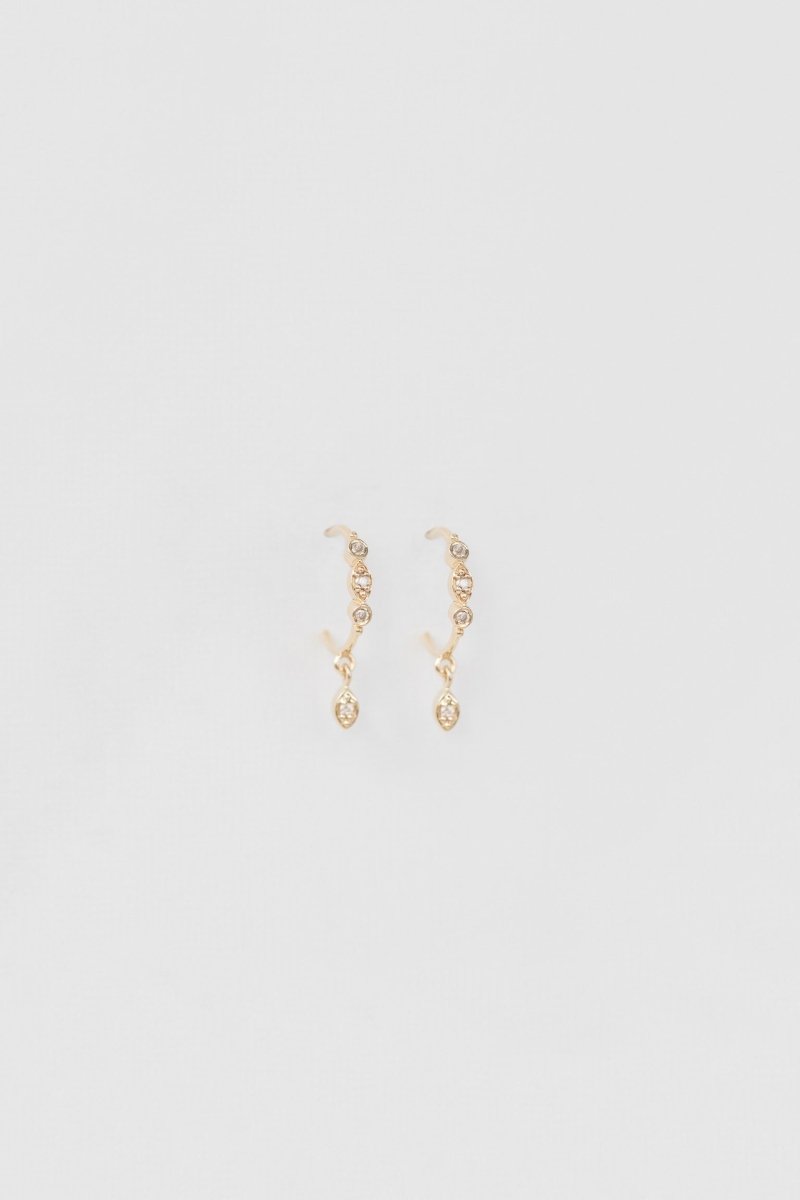 Celine Daoust Eye Pendant Diamond Hoop Earrings