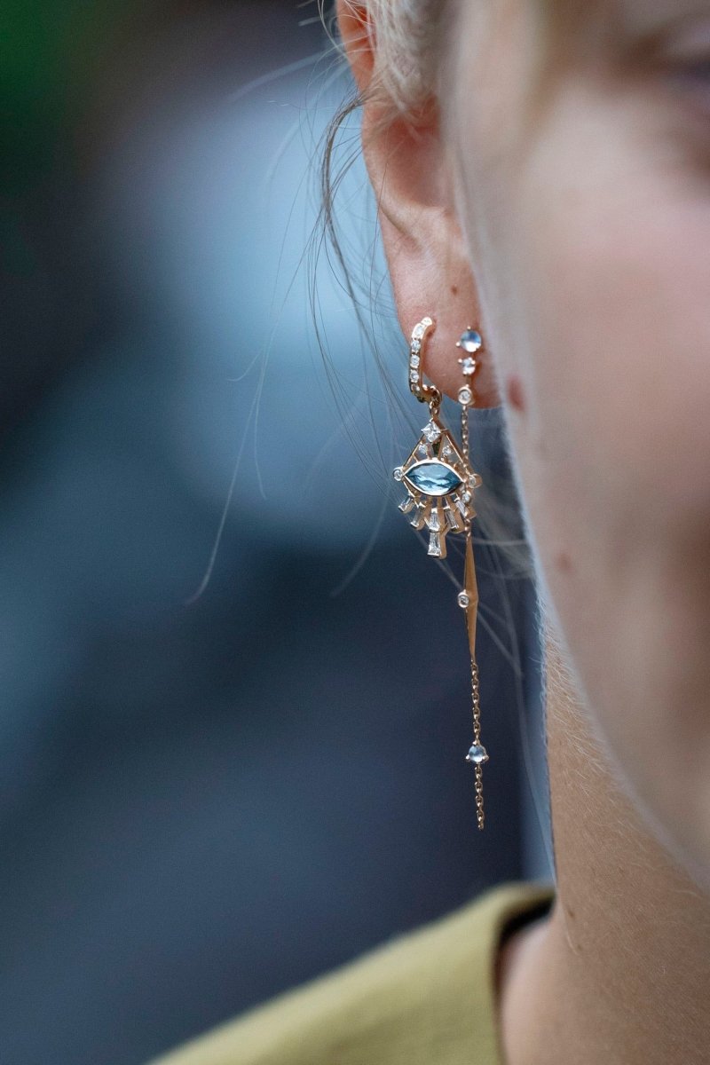 Celine Daoust Marquise Aquamarine & Diamonds Dream Maker Earrings