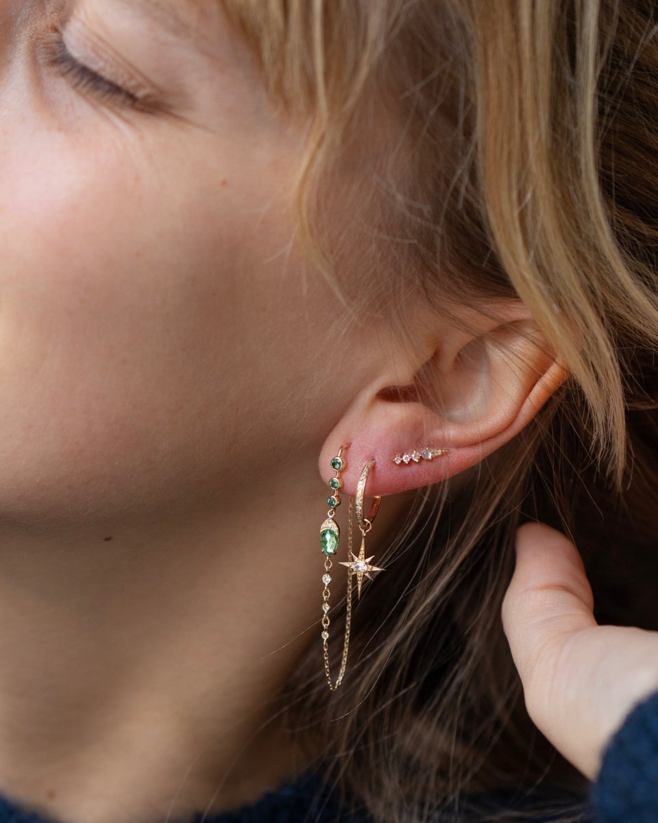 Celine Daoust Moonstone + Diamond Earrings