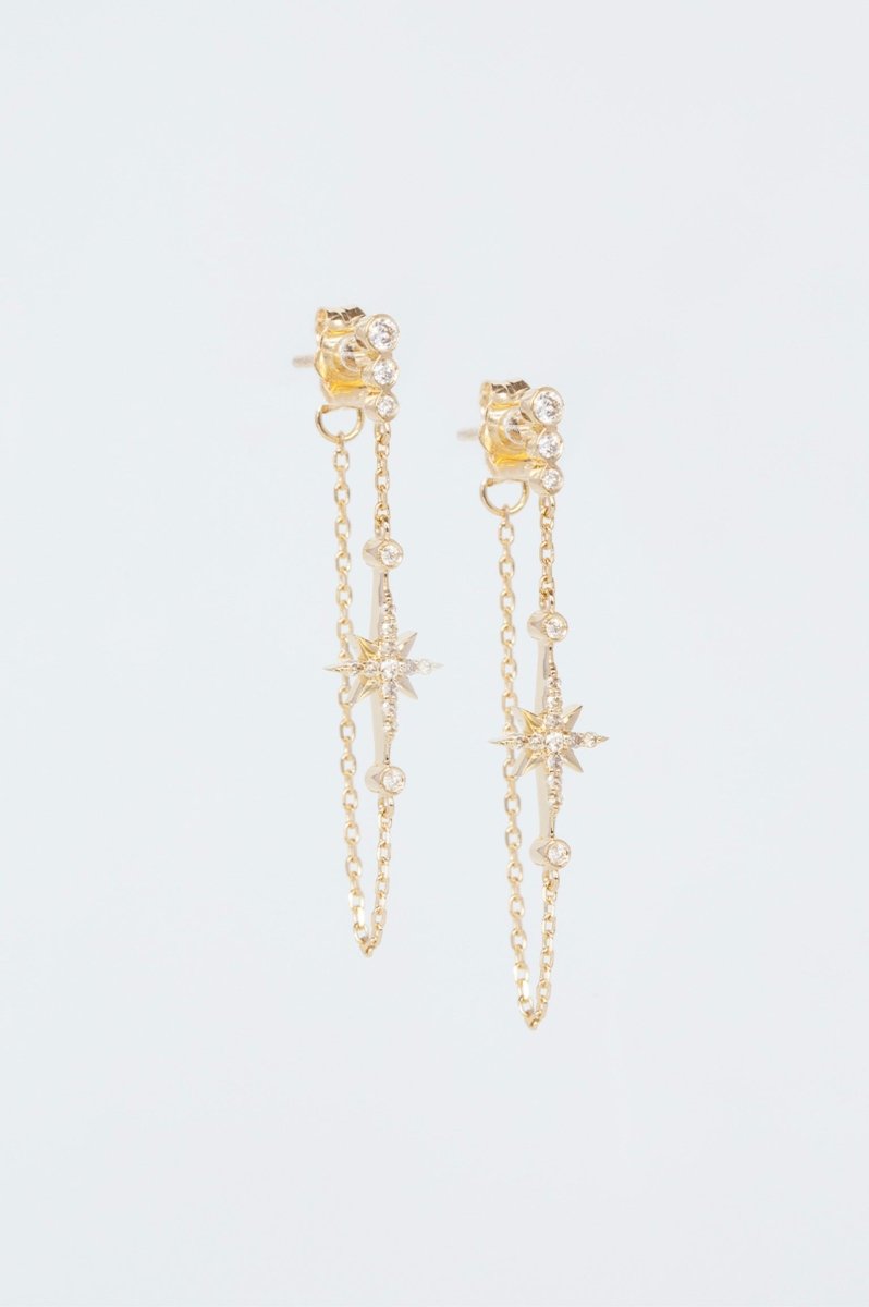 Celine Daoust North Star Diamond Chain Earrings