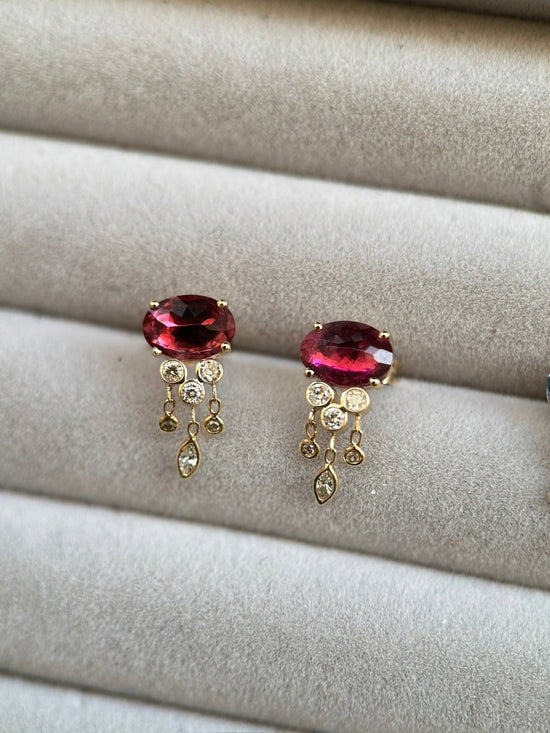 Celine Daoust Pink Tourmaline & Diamond Jellyfish Earrings