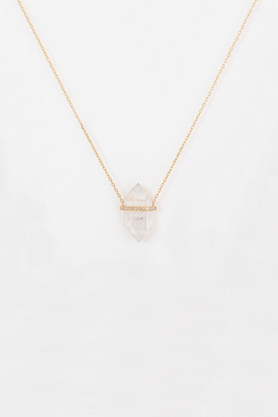 Celine Daoust Rough Pencil Quartz Crystal Diamond Necklace