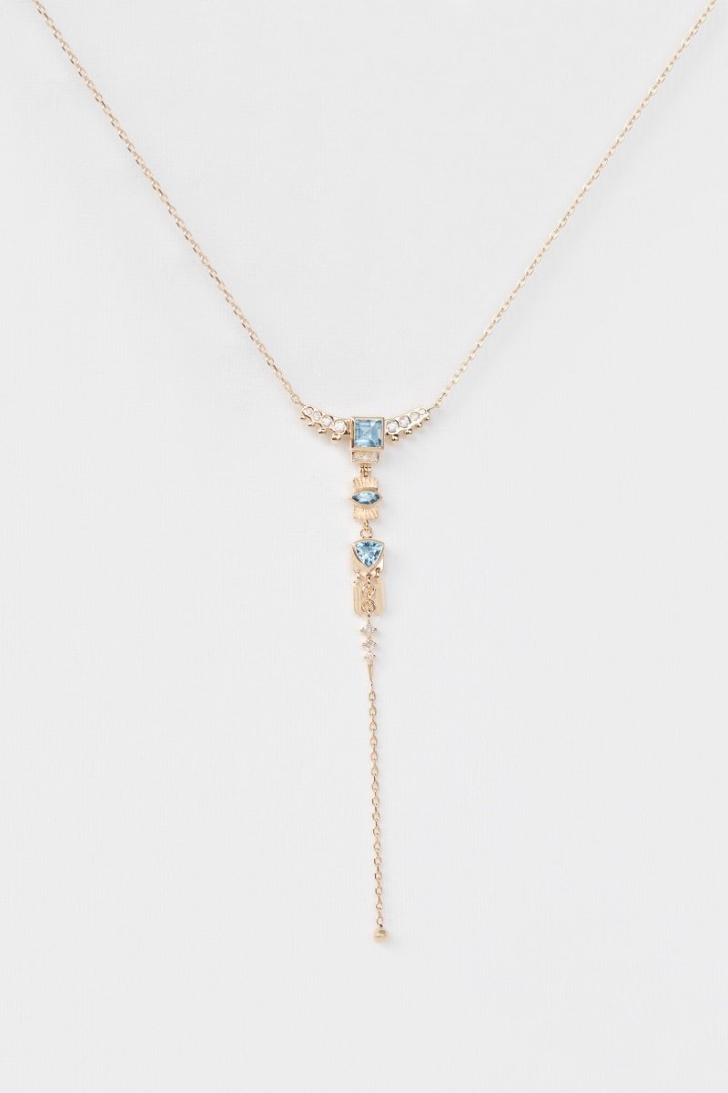 Celine Daoust Totem Aquamarine Diamond Lariat Necklace