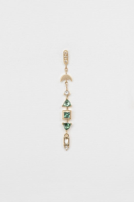 Celine Daoust Tourmaline Moon Crescent and Diamonds Earrings