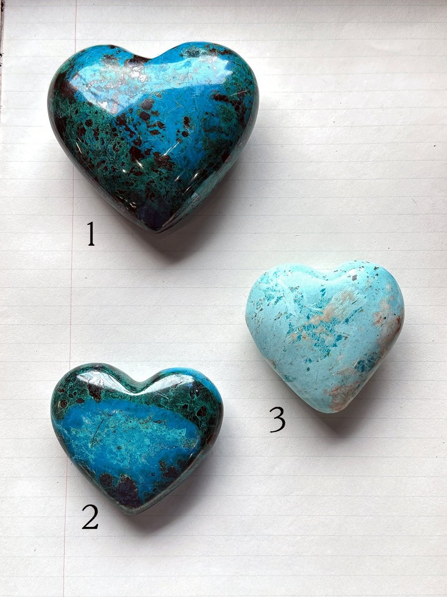 Chrysocolla + Peruvian Turquoise Hearts