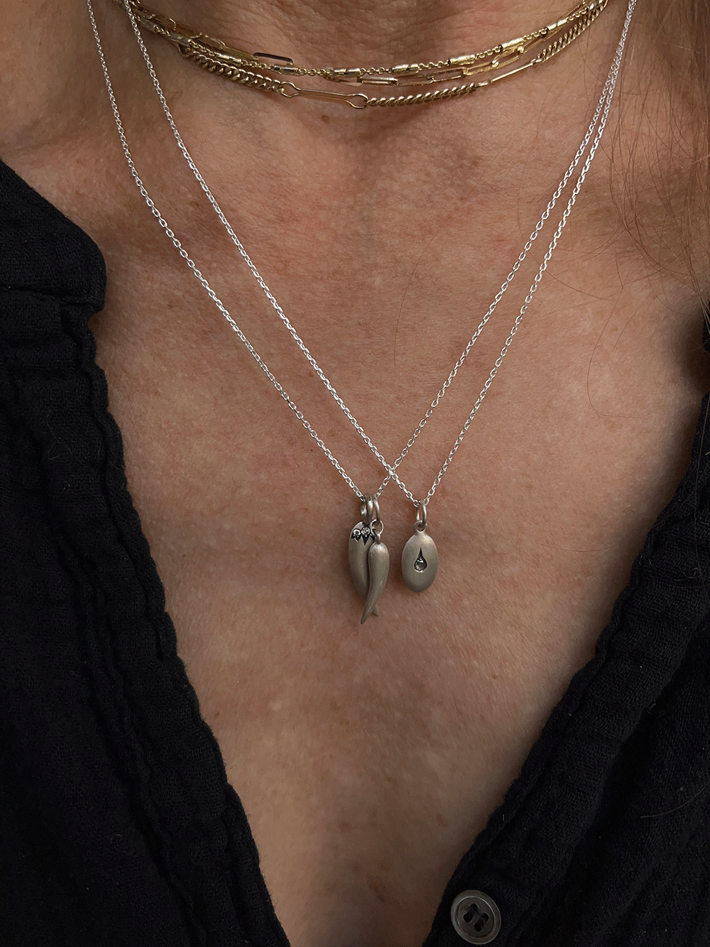 Danyell Silver Baran Grey Diamond Necklace