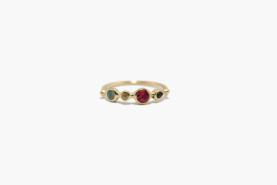 Dorette 18k Gold Simple Mixed Gemstone Ring