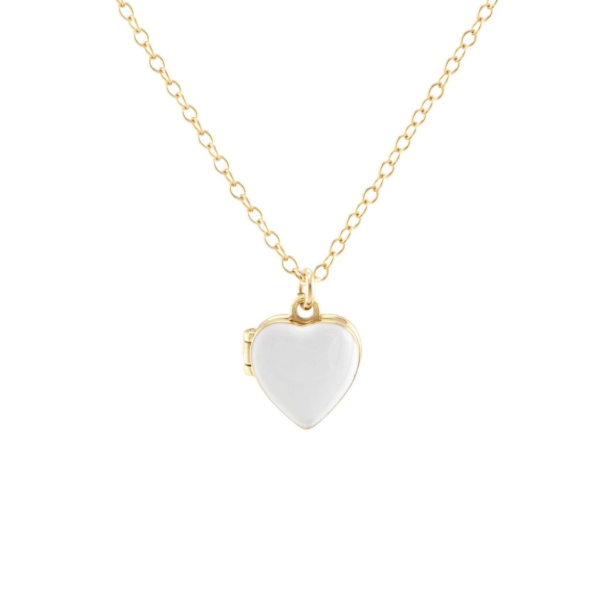 Enamel Heart Locket Necklace