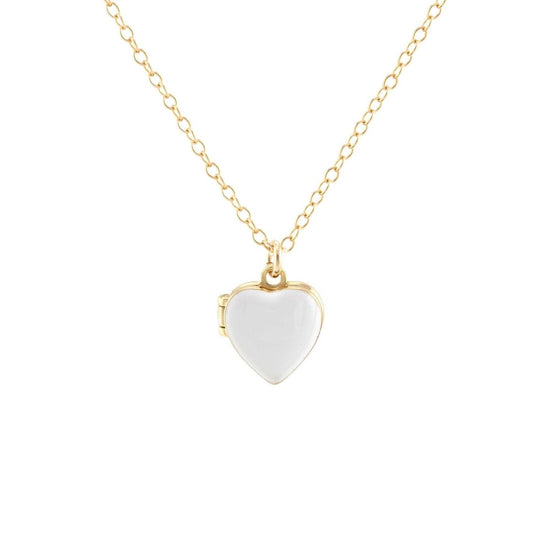 Enamel Heart Locket Necklace