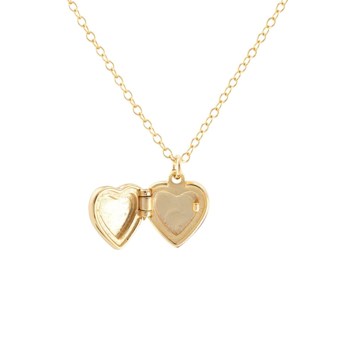 Enamel Heart Locket Necklace