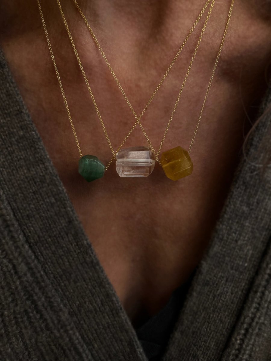 Green Tourmaline Gold Fill Necklace