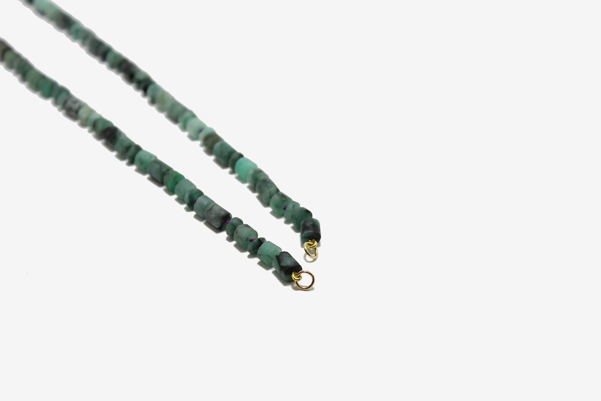 Hand-knotted Emerald Open Necklace