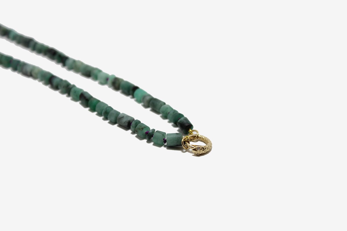 Hand-knotted Emerald Open Necklace