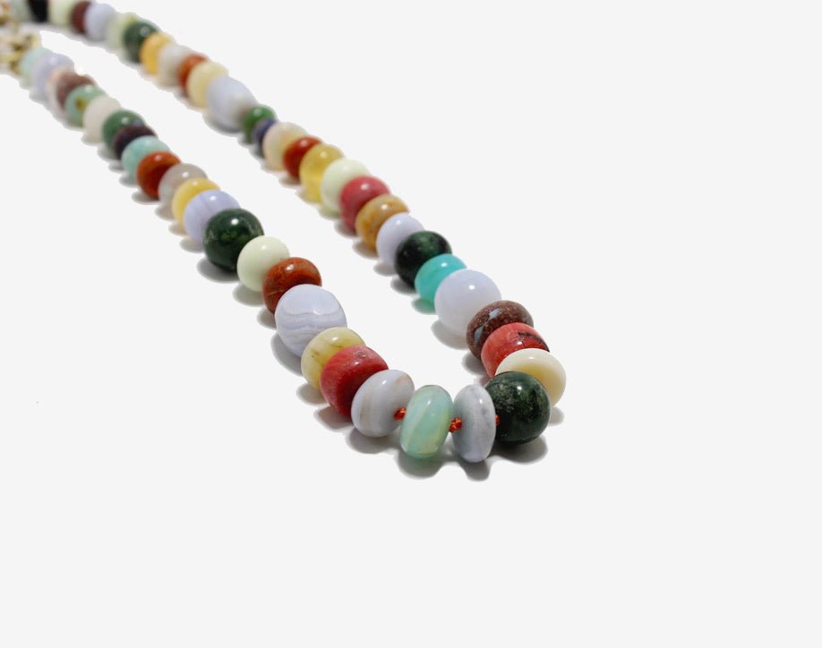Hand-knotted Mixed Gemstone Bead Necklace