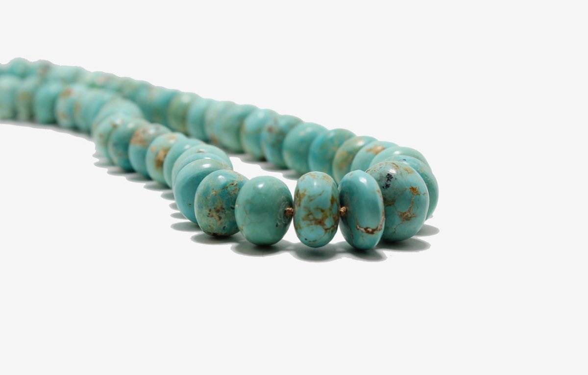 Hand - Knotted Turquoise Bead Necklace