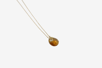 14k Gold Citrine + Diamond Necklace