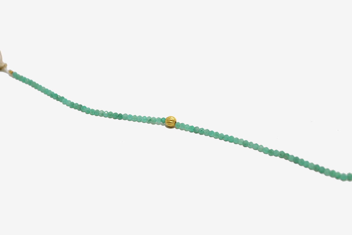 Margaret Solow 18k Gold + Emerald Beaded Bracelet