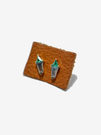9k Gold AZ Prism Gemstone Stud Earrings