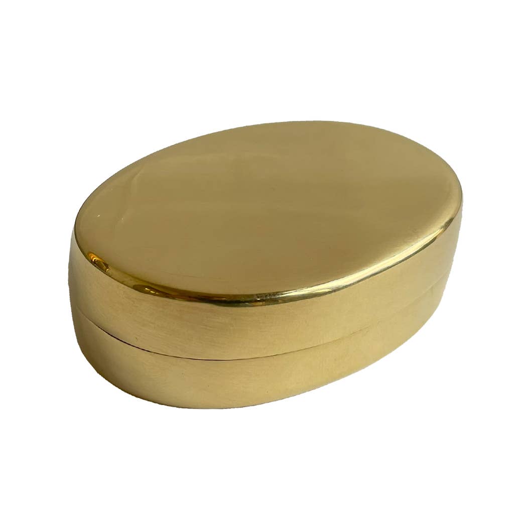 Oval Polished Brass Box