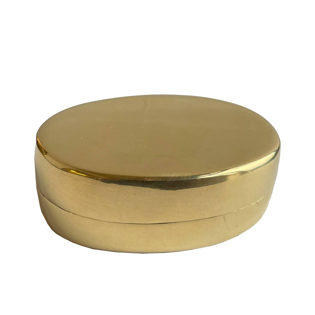 Oval Polished Brass Box