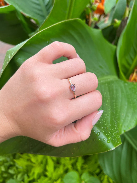 Petite Baleine 14k Purple Spinel Wink Ring