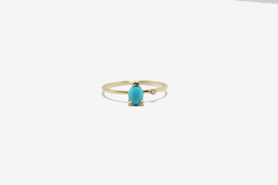 Petite Baleine 14k Turquoise + Diamond Wink Ring