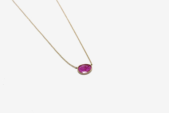 Petite Baleine Rose Cut Ruby Necklace