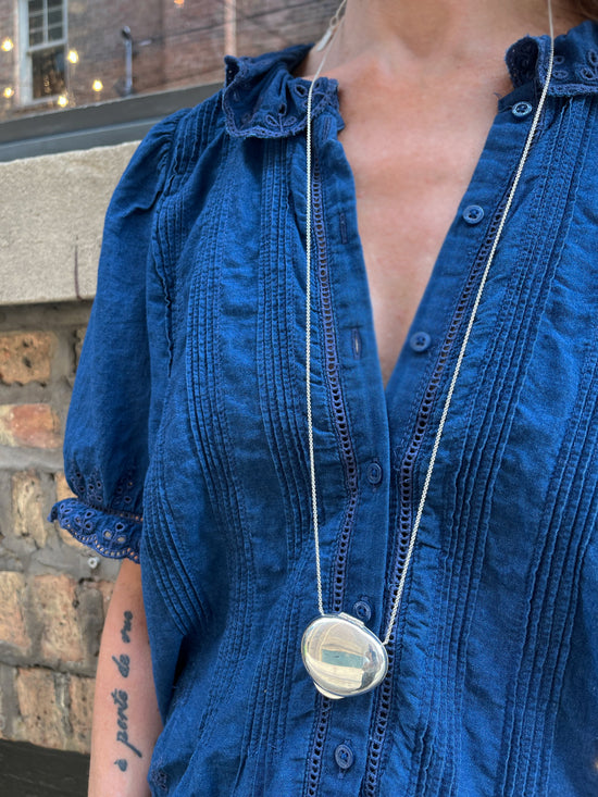 Medium Sterling Silver Essence Stone Necklace