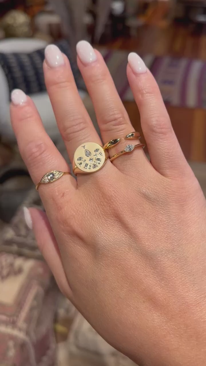 Load and play video in Gallery viewer, ✨ Zoe Chicco 14k Diamond Mosaic Signet Ring ✨
