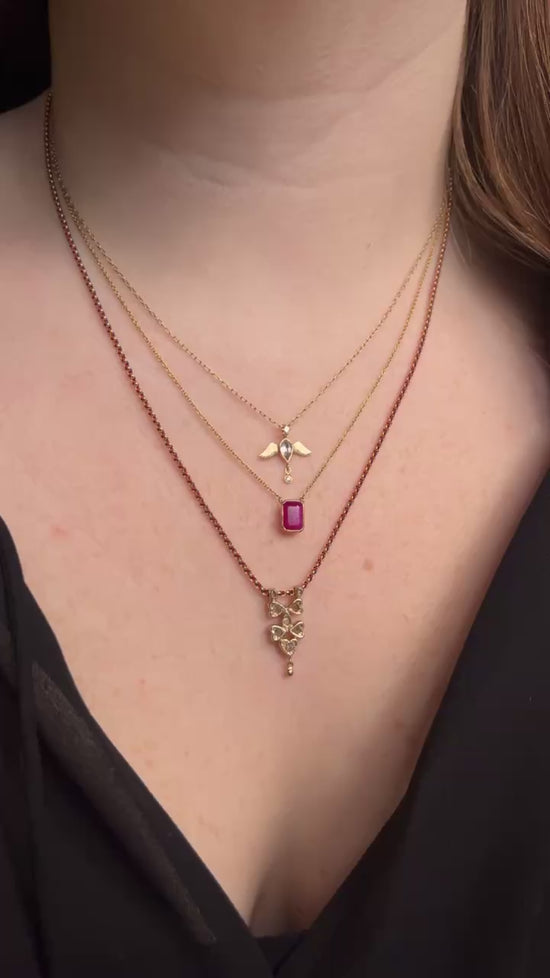 Load and play video in Gallery viewer, 18k Gold Ruby Necklace
