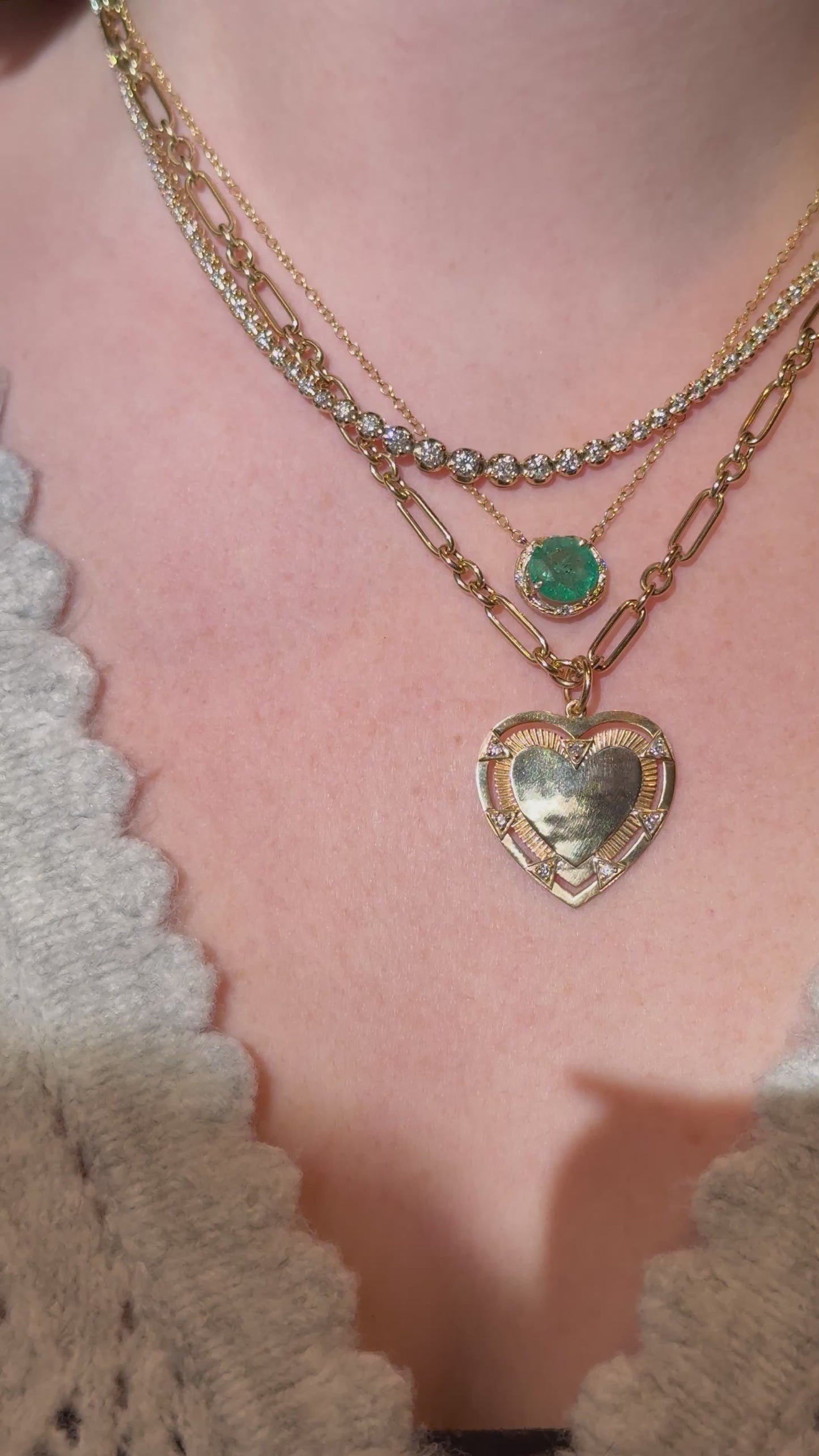 14k Gold 3ct Diamond Riviera Necklace