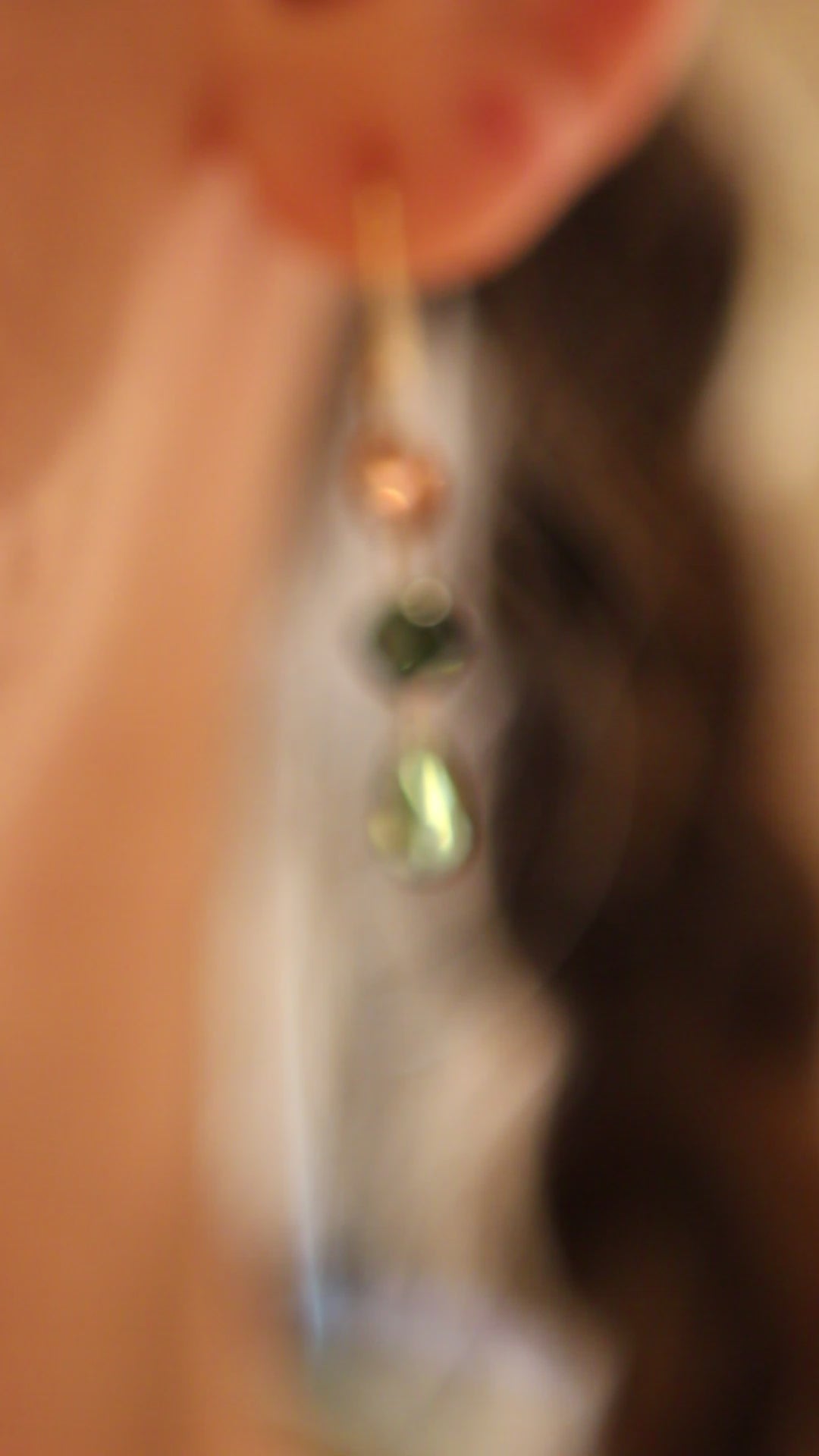 Load and play video in Gallery viewer, 18k Gold Pale Multicolor Tourmaline Drop Earrings
