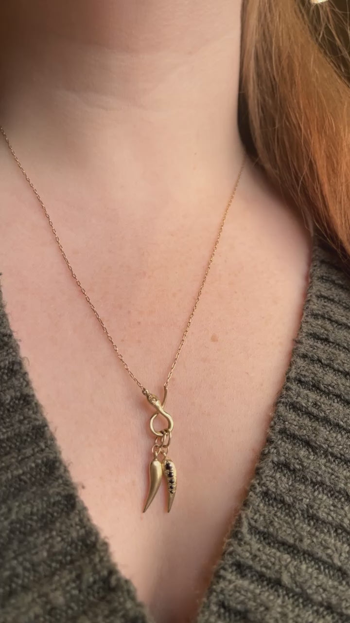 Load and play video in Gallery viewer, ✨ Danyell 10k Gold Chili Pendant ✨
