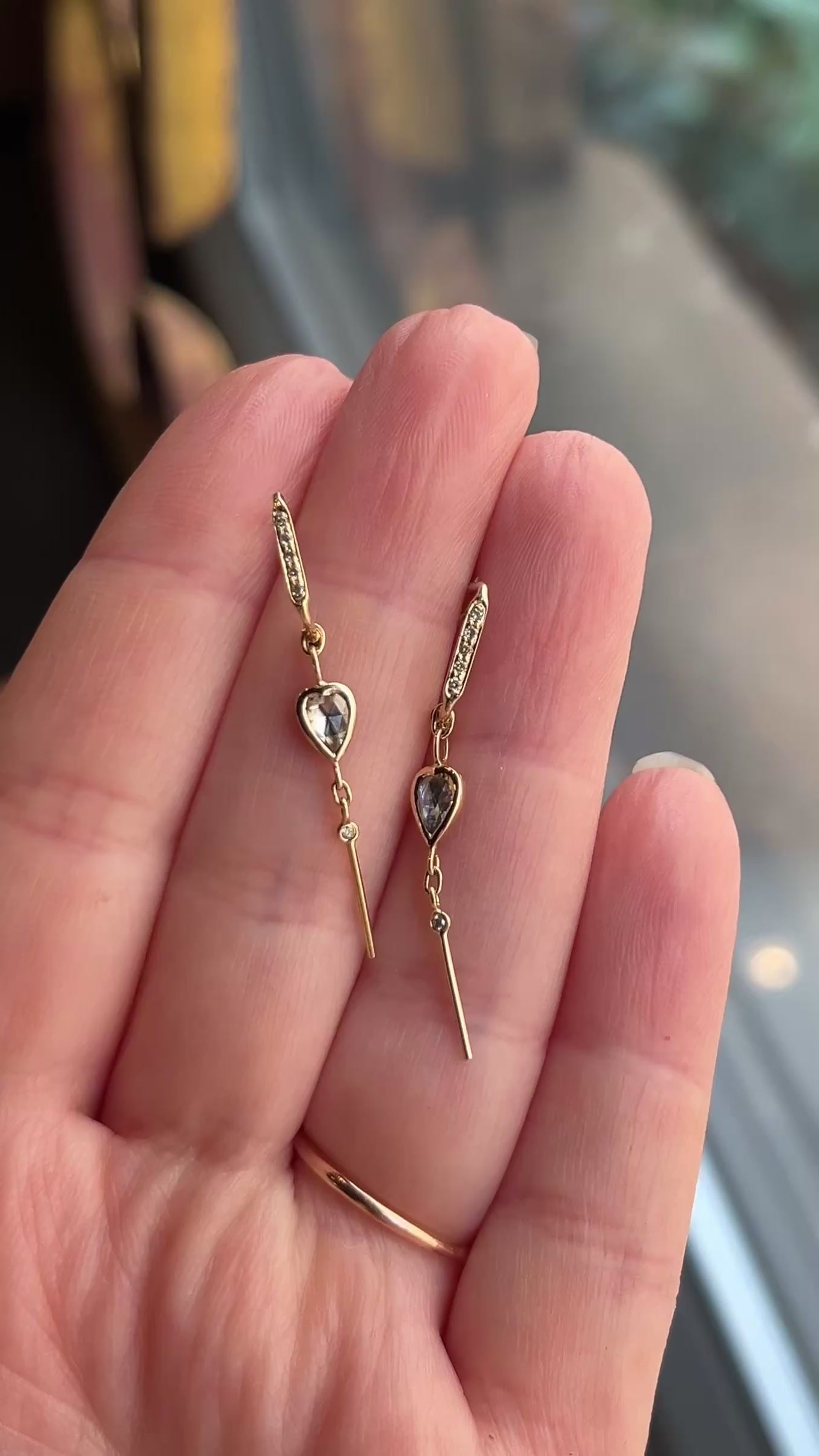 Celine Daoust Grey Diamond Heart Earrings