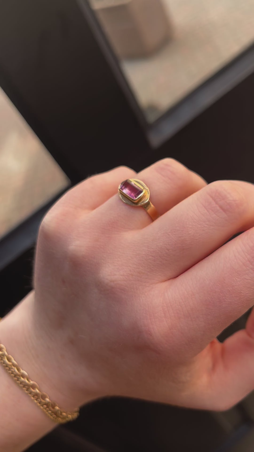 Load and play video in Gallery viewer, ✨ Christina Magdolna Tourmaline Eye Ring ✨
