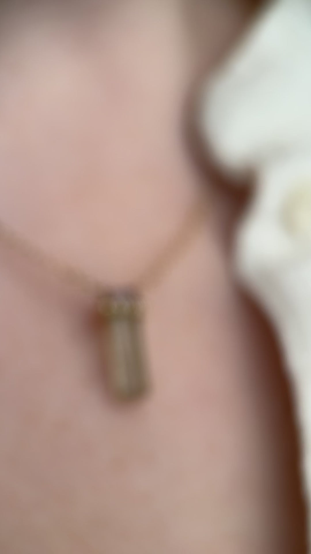 Load and play video in Gallery viewer, 14k Gold Pale Tourmaline Crystal Necklace
