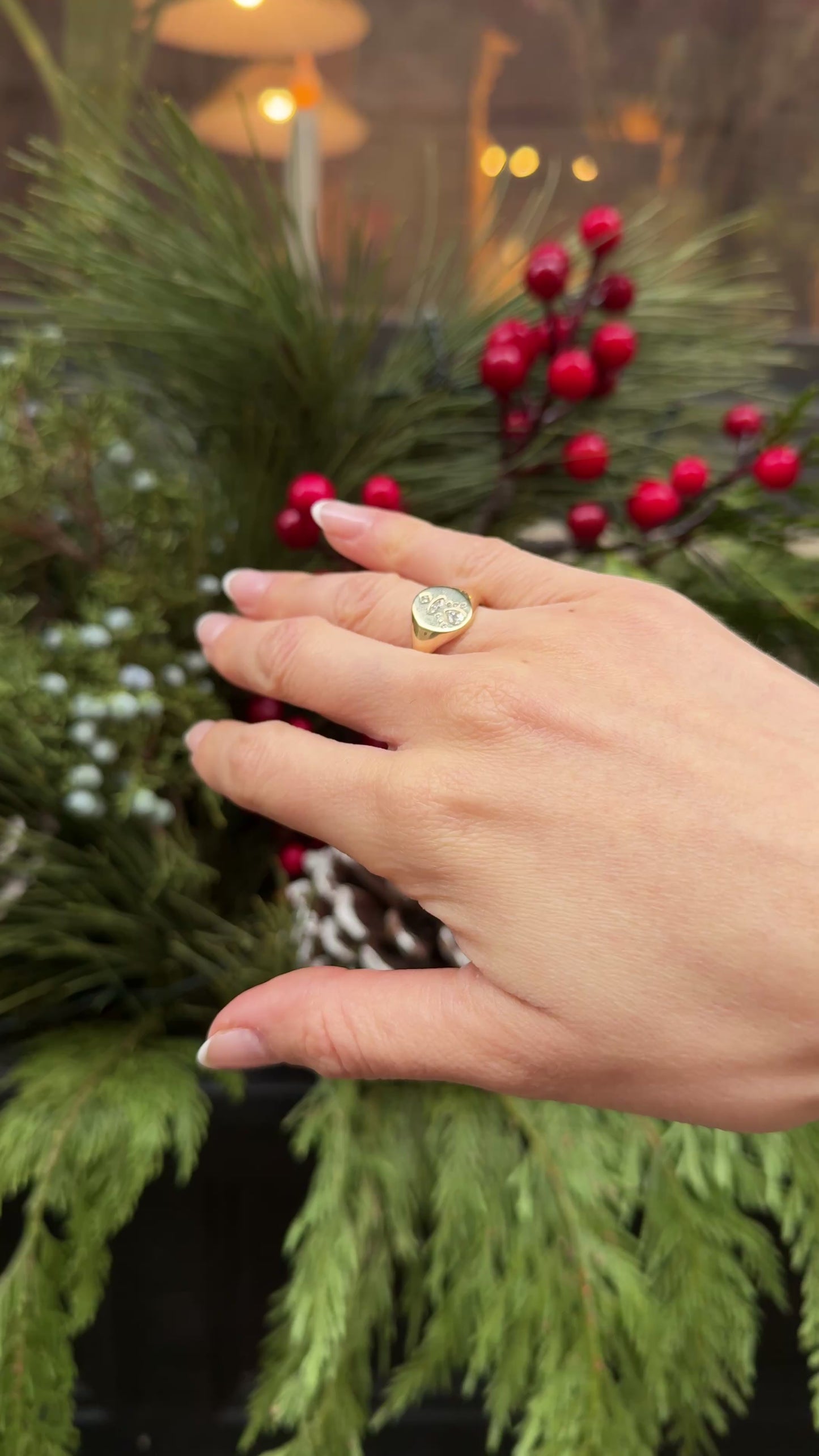 Zoe Chicco 14k Diamond Mosaic Oval Signet Ring