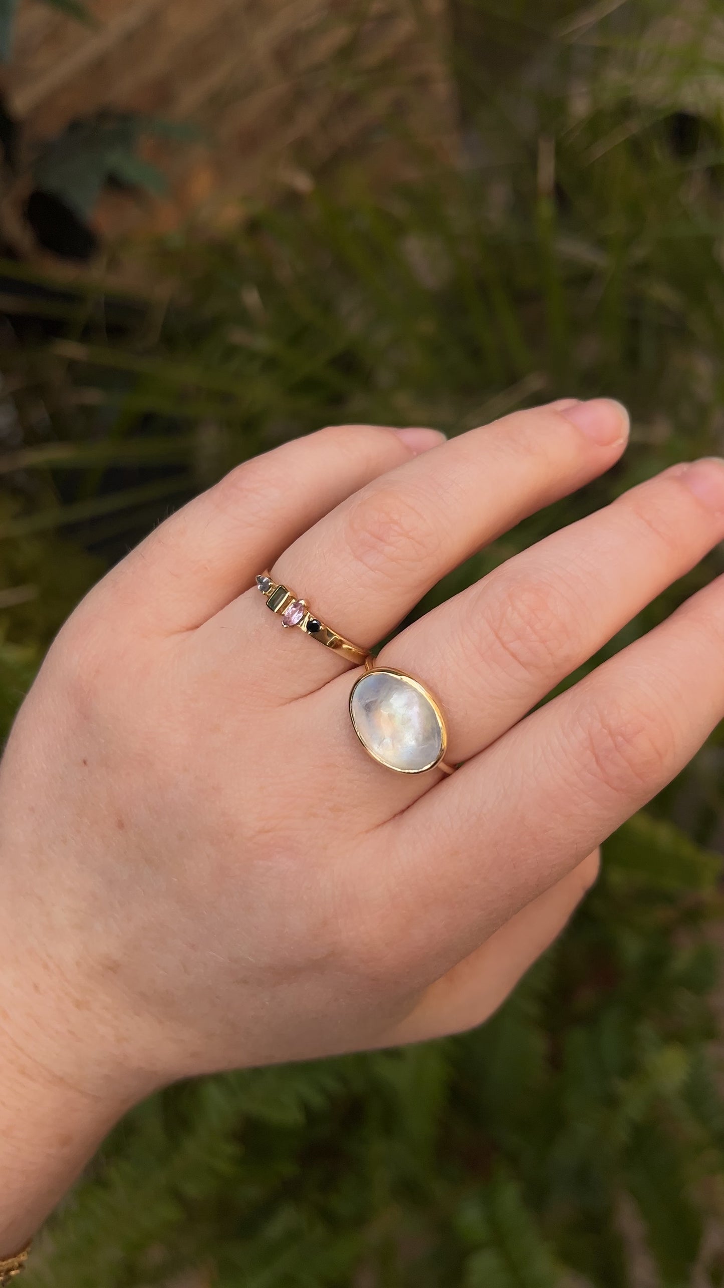 9k Gold Mixed Gemstone Ring