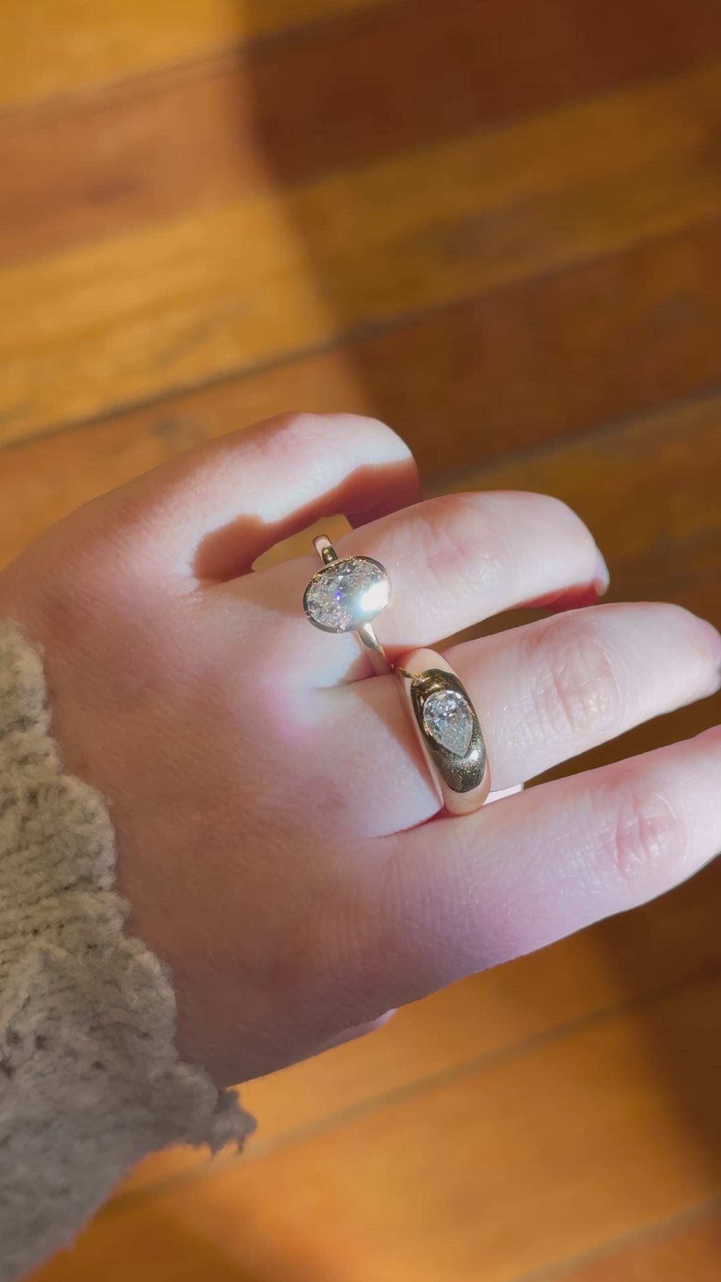 14k Gold Oval Lab Diamond Ring