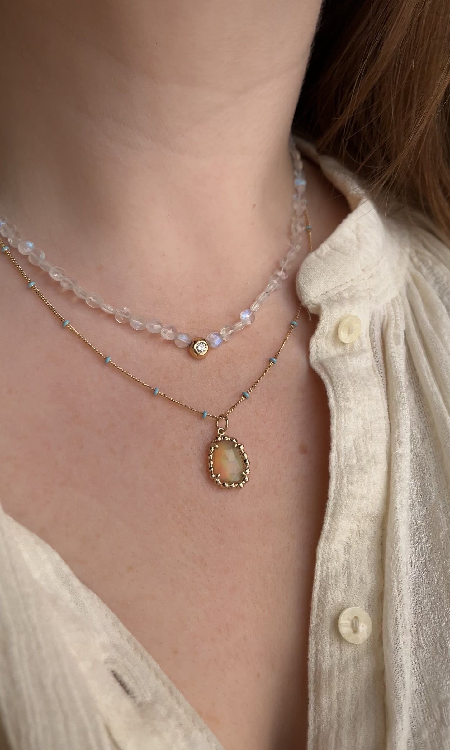 14k Gold Ethiopian Opal Charm