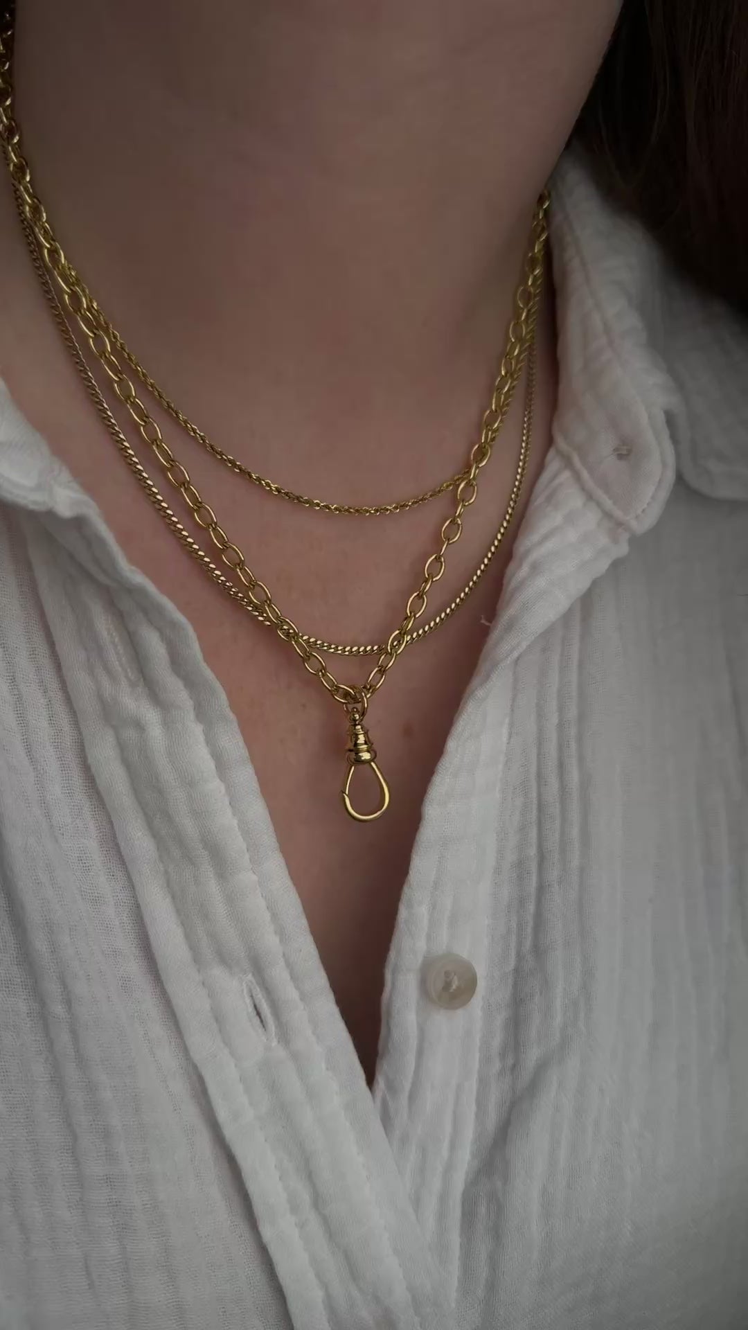14k Gold Large Fob Pendant