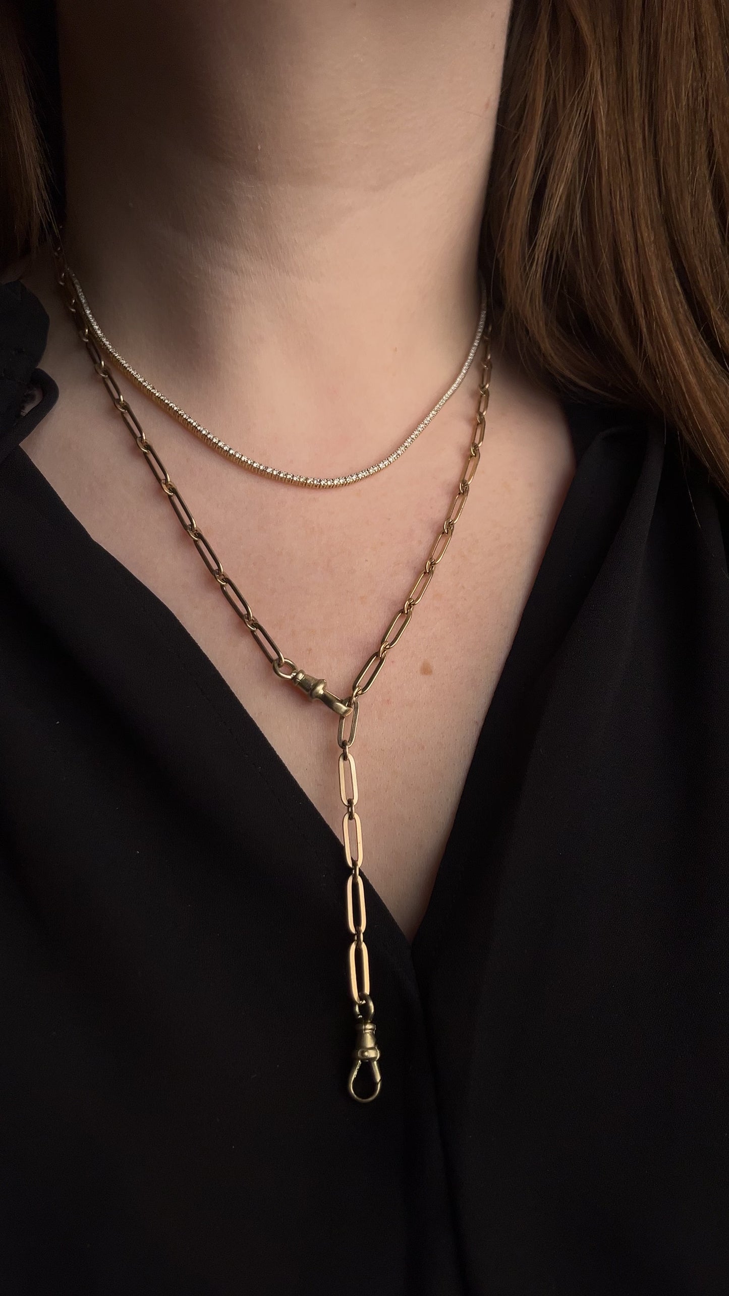 14k Gold Diamond Tennis Necklace