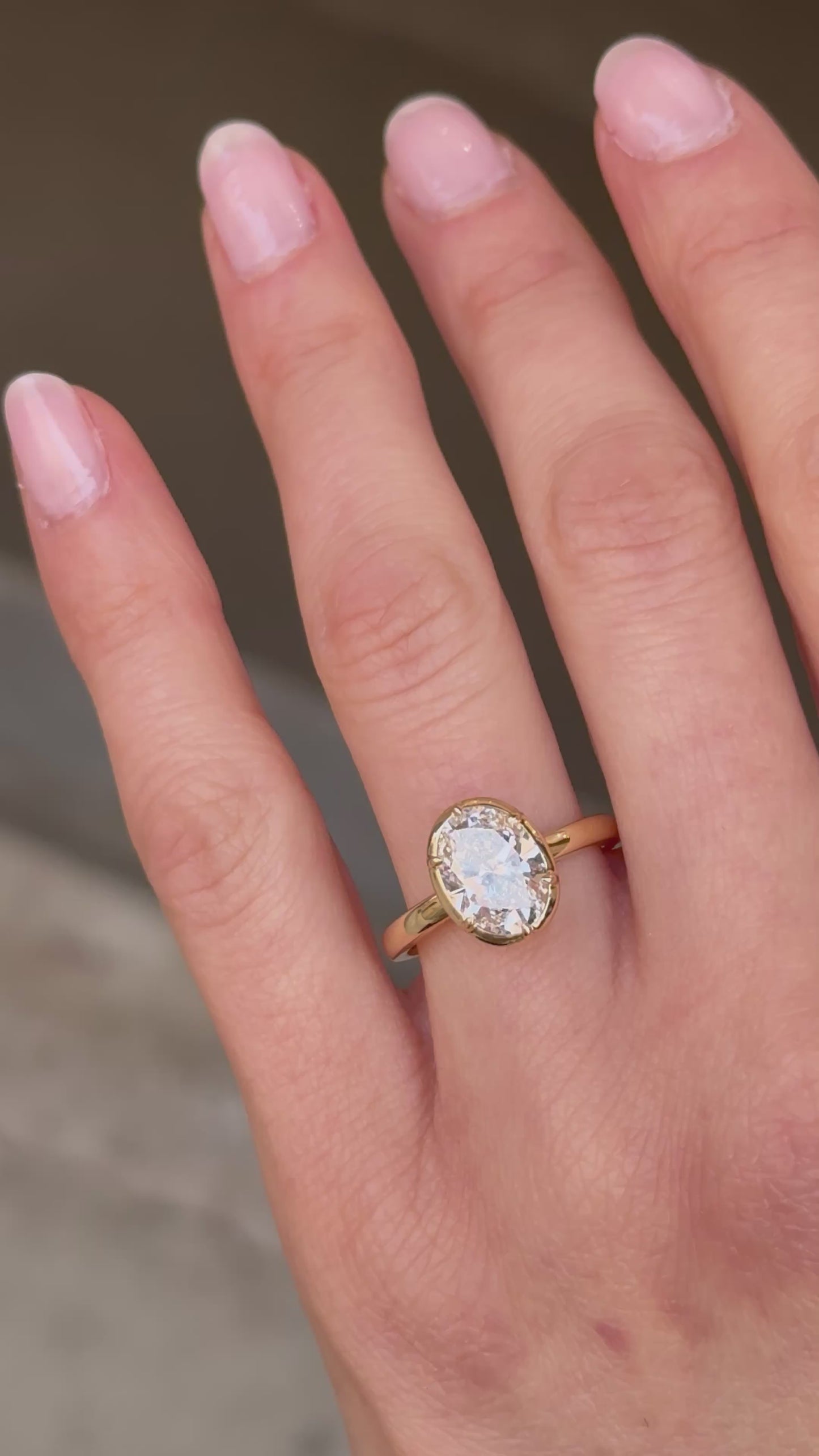 14k Gold Oval Lab Diamond Ring