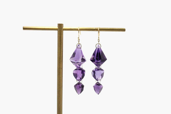 Ten Thousand Things Amethyst Triple Drop Earrings