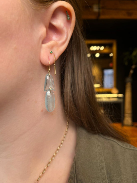 Ten Thousand Things Aquamarine Tiny Arrowhead Earrings