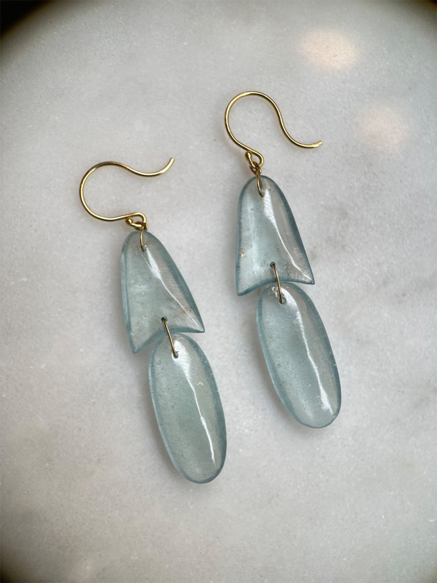 Ten Thousand Things Aquamarine Tiny Arrowhead Earrings