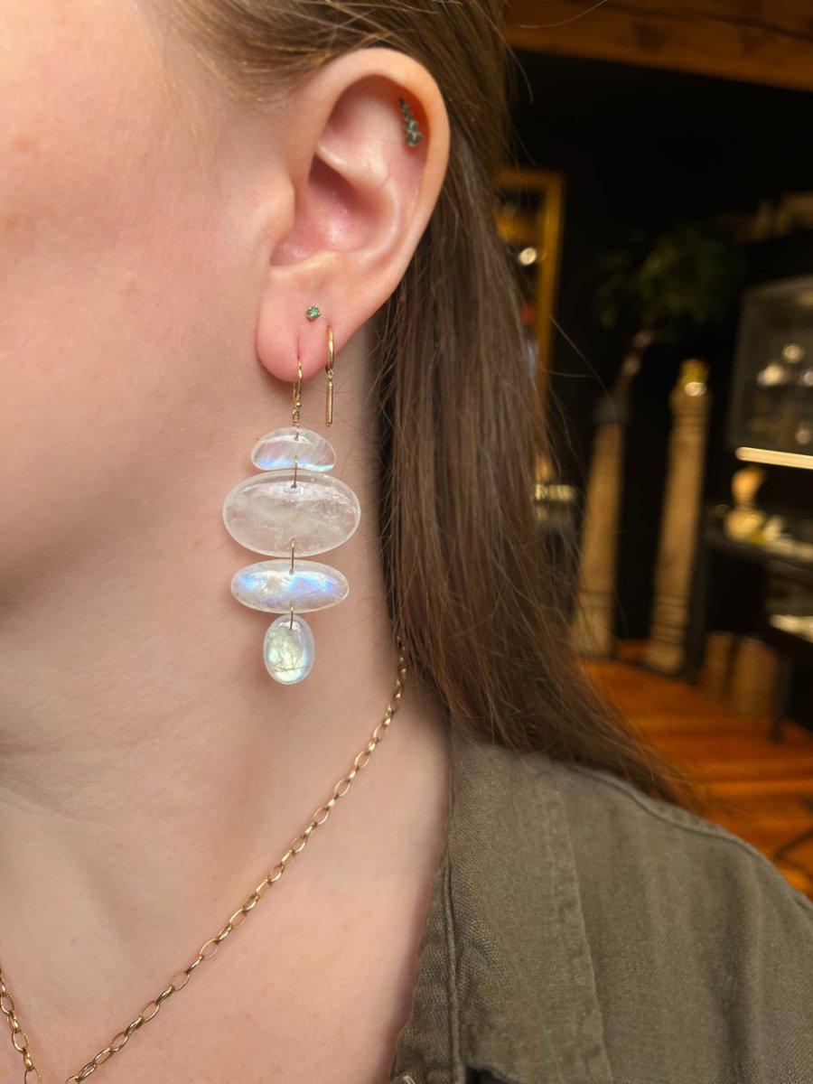 Ten Thousand Things Moonstone Oval Small Totem Earrings