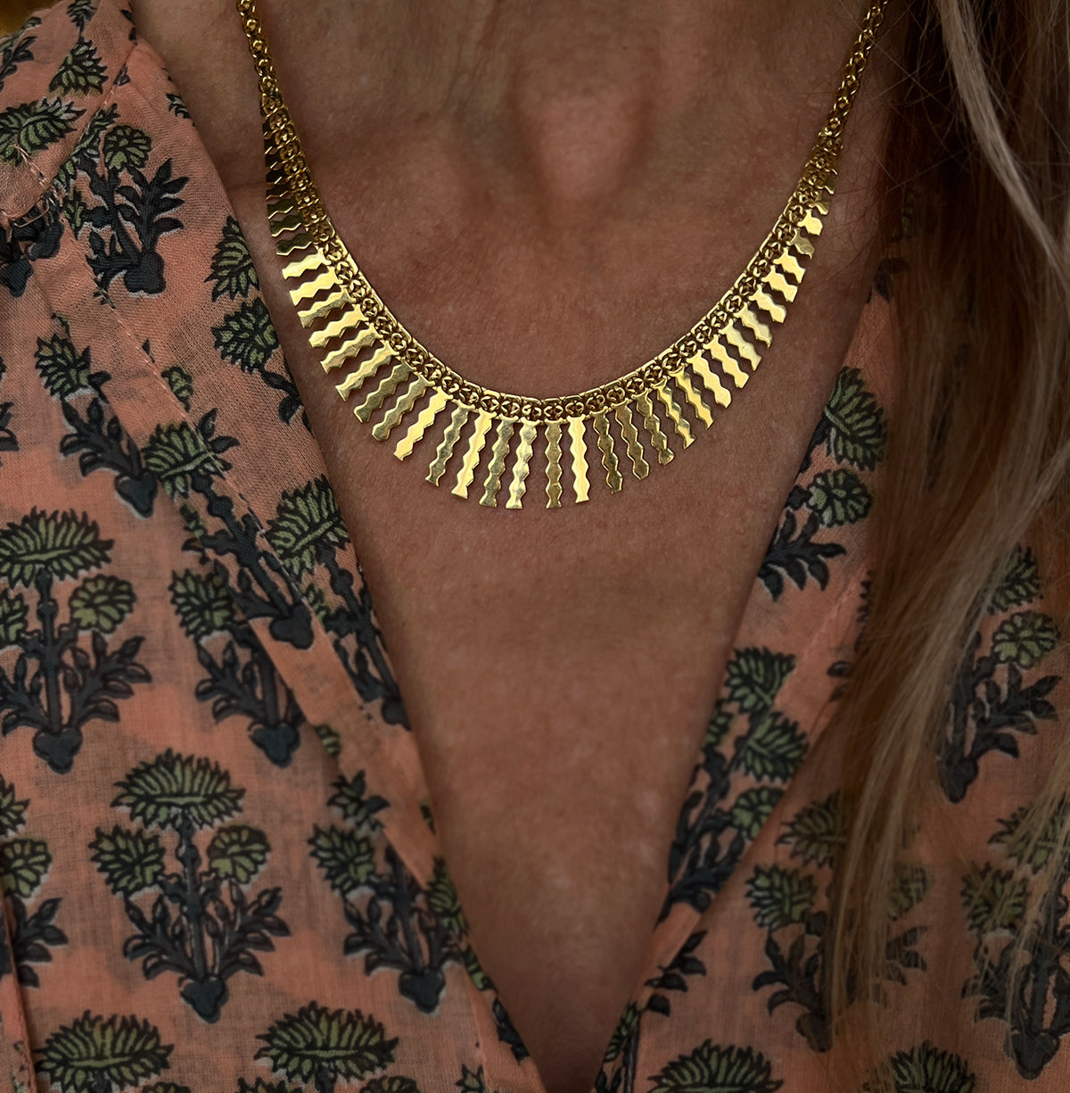 Vintage 14k Gold Cleopatra Necklace
